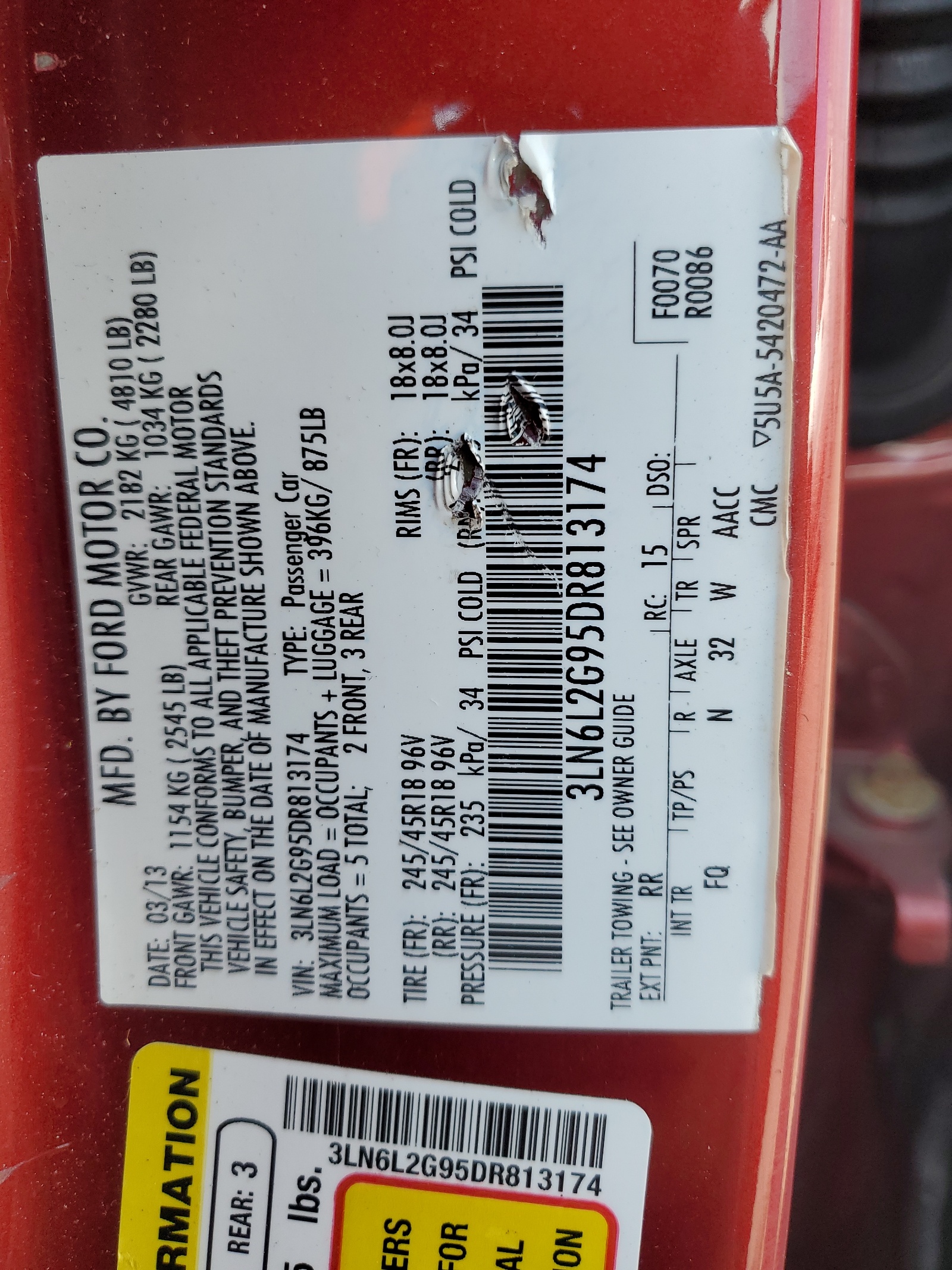 3LN6L2G95DR813174 2013 Lincoln Mkz