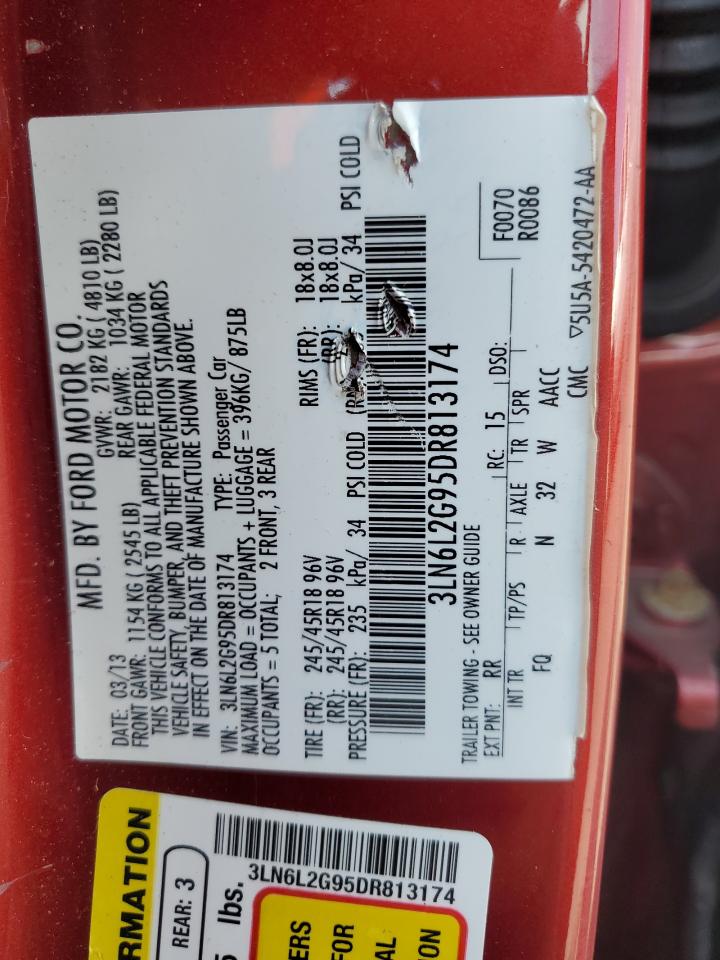 2013 Lincoln Mkz VIN: 3LN6L2G95DR813174 Lot: 65015604