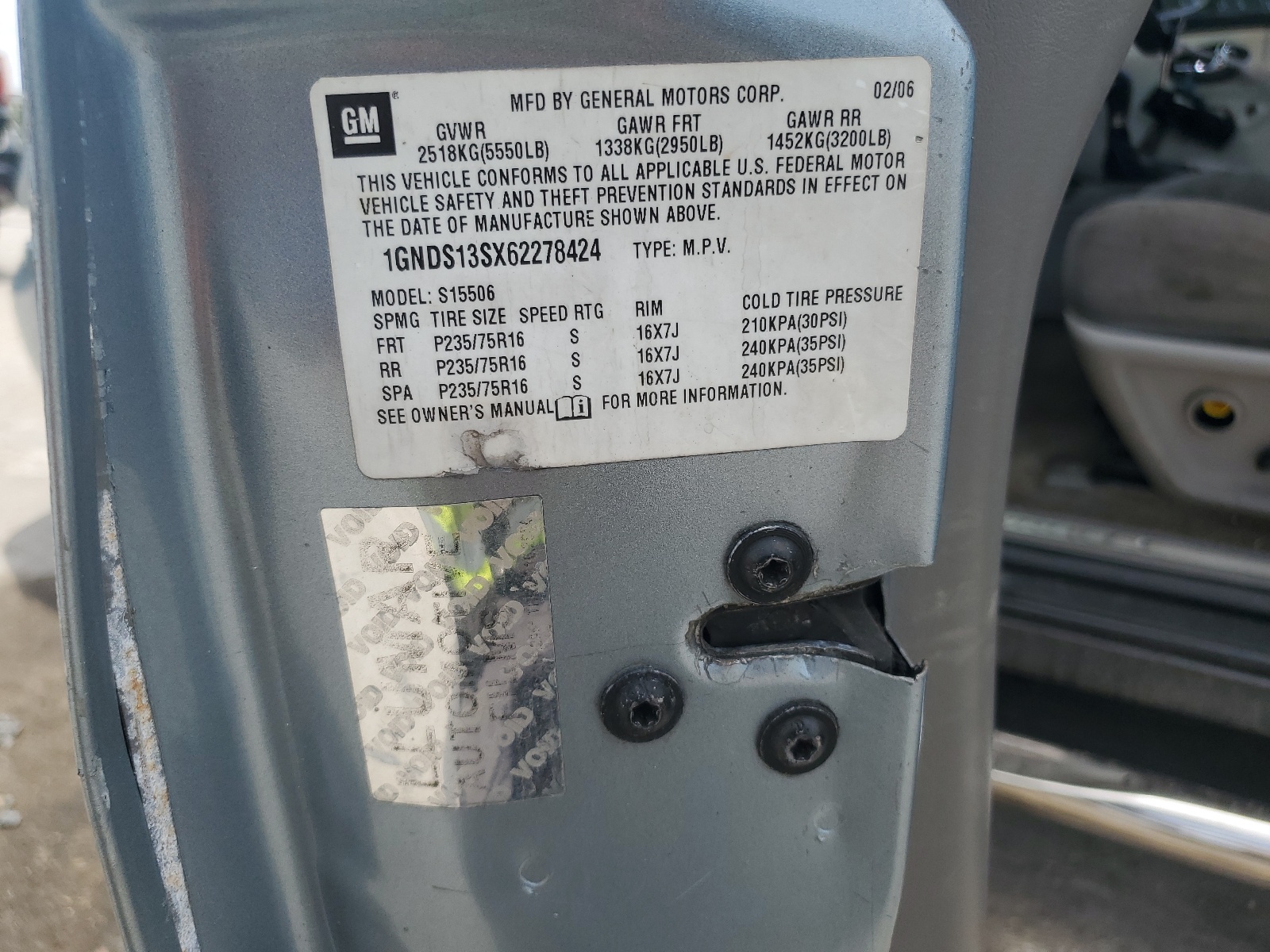 1GNDS13SX62278424 2006 Chevrolet Trailblazer Ls