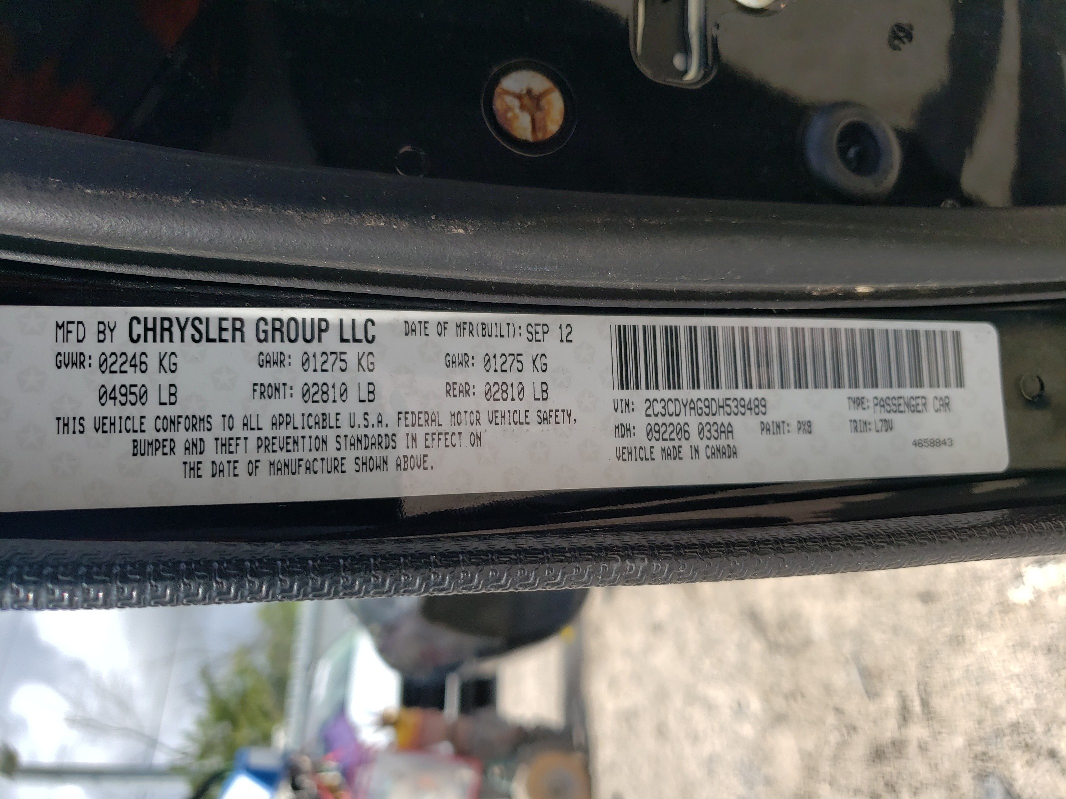 2C3CDYAG9DH539489 2013 Dodge Challenger Sxt