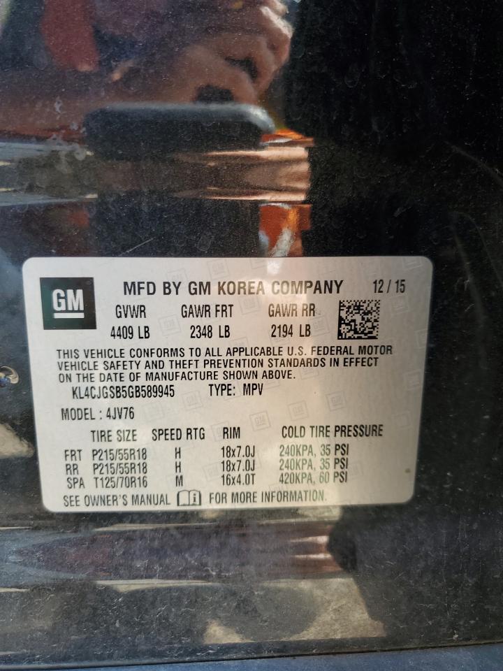 2016 Buick Encore VIN: KL4CJGSB5GB589945 Lot: 63288204