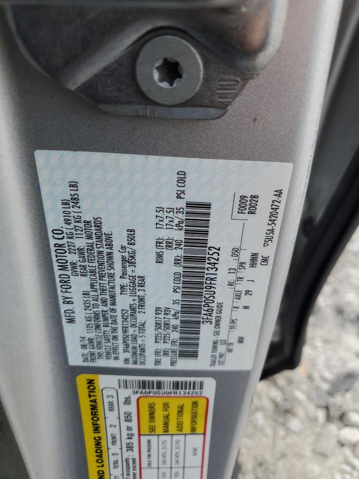 2015 Ford Fusion Titanium Phev VIN: 3FA6P0SU9FR134252 Lot: 64227194