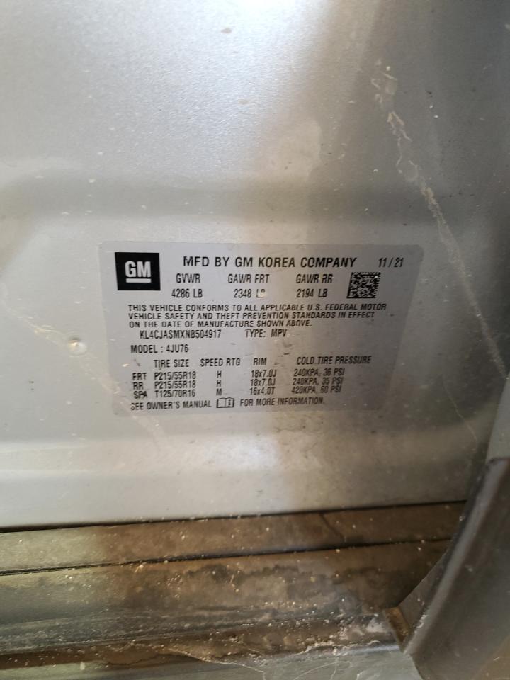 2022 Buick Encore Preferred VIN: KL4CJASMXNB504917 Lot: 61485074