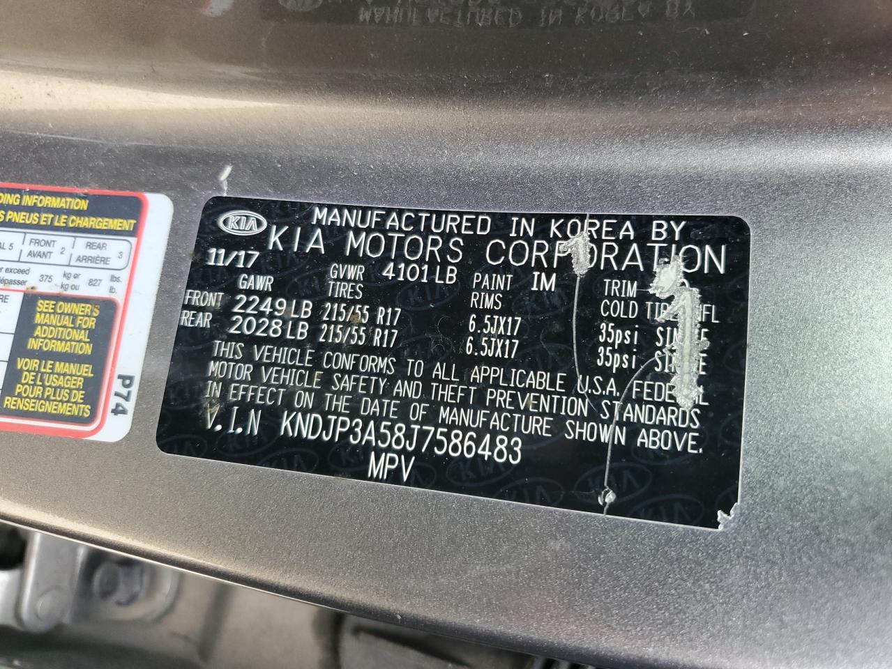 KNDJP3A58J7586483 2018 Kia Soul +