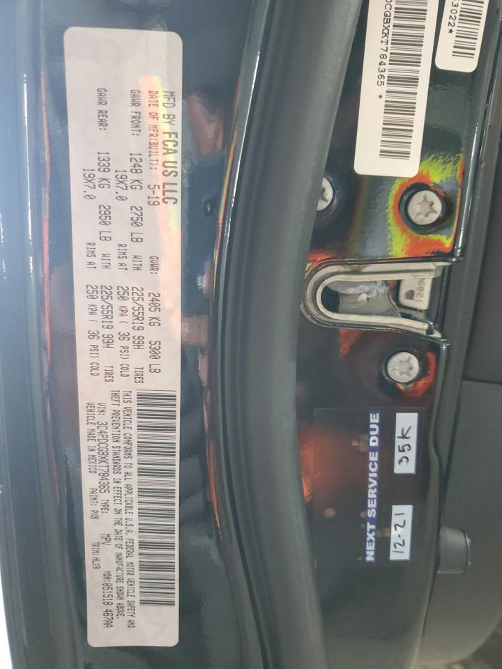 2019 Dodge Journey Crossroad VIN: 3C4PDCGBXKT784365 Lot: 63799354