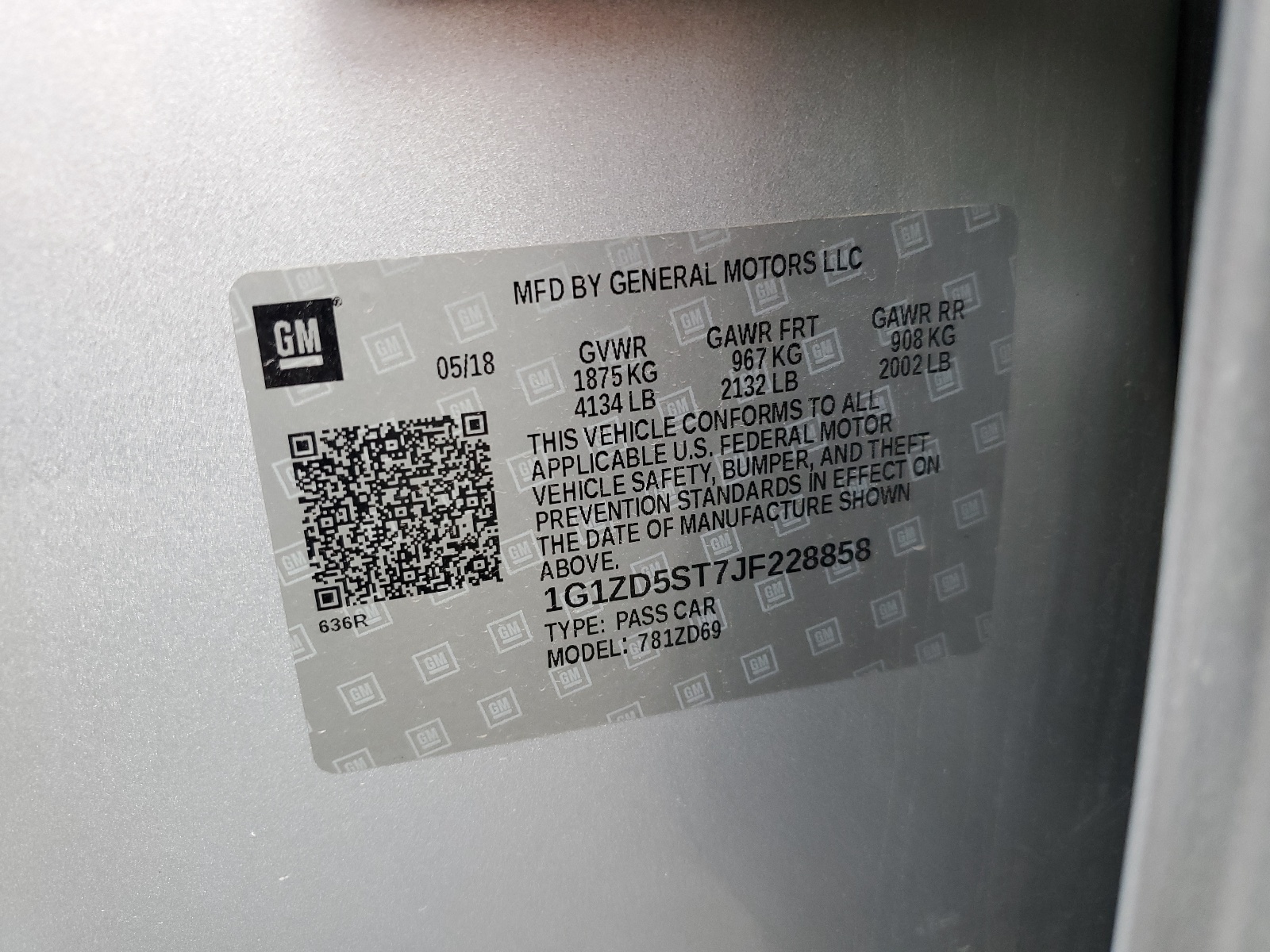 1G1ZD5ST7JF228858 2018 Chevrolet Malibu Lt