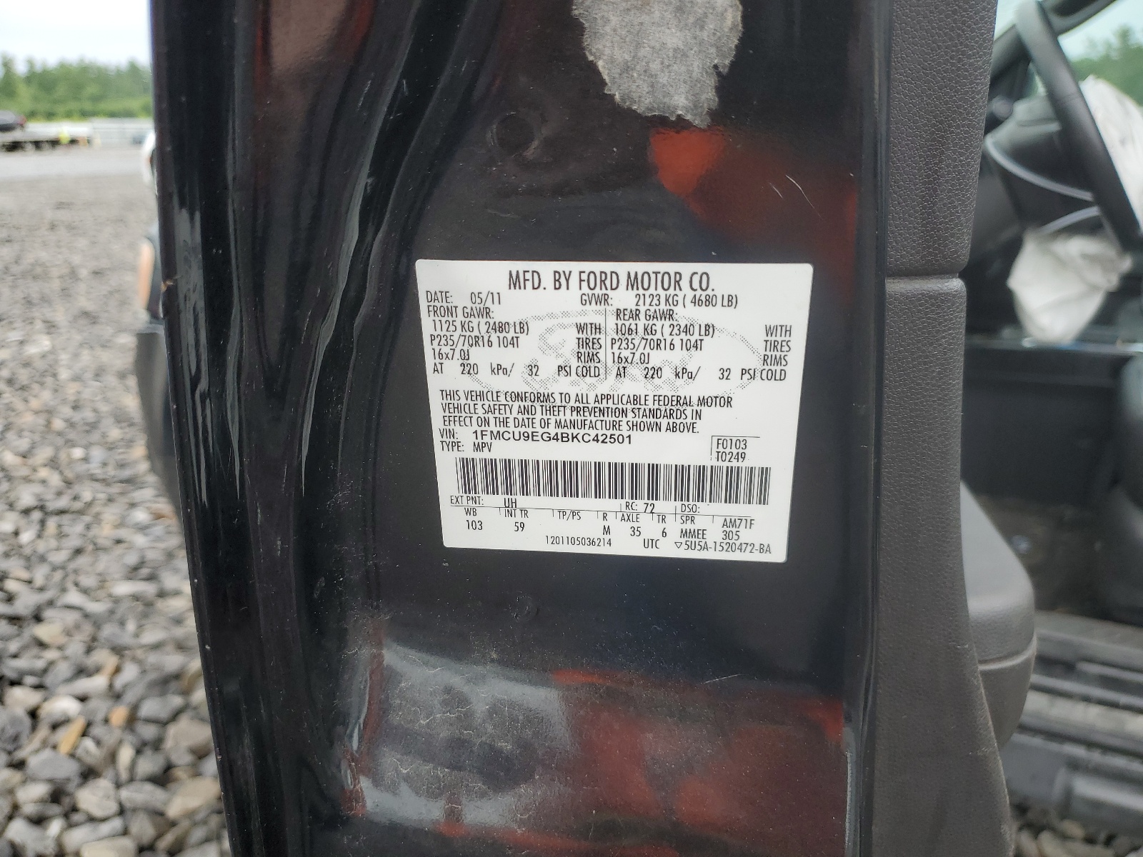 1FMCU9EG4BKC42501 2011 Ford Escape Limited