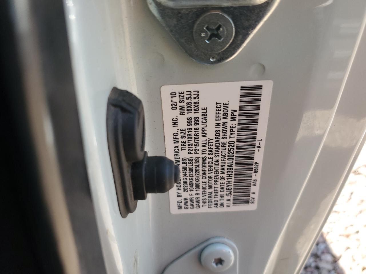 2010 Honda Element Lx VIN: 5J6YH1H39AL002520 Lot: 63461454