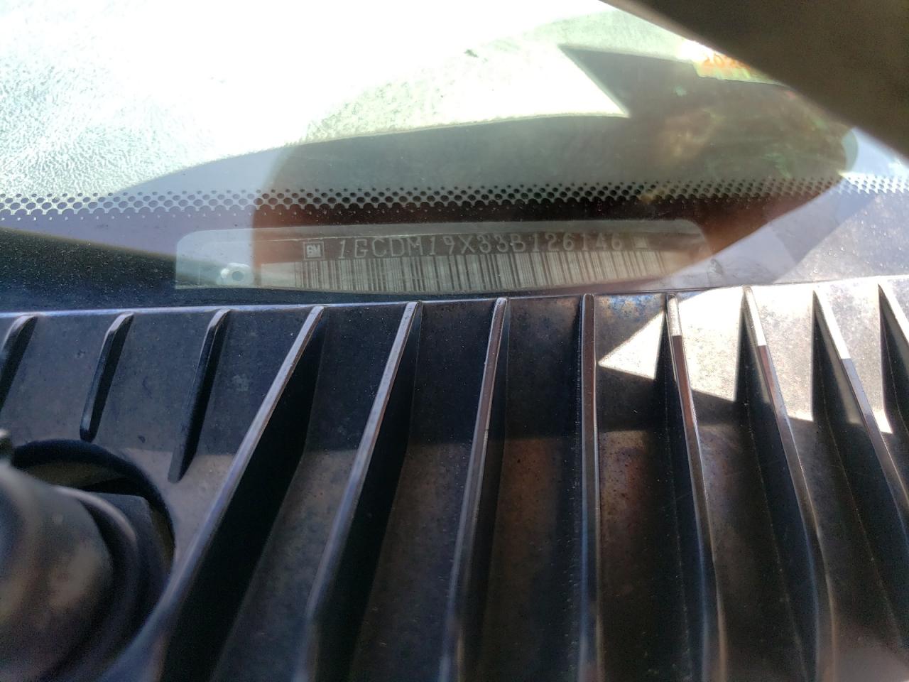 2003 Chevrolet Astro VIN: 1GCDM19X33B126146 Lot: 61091514