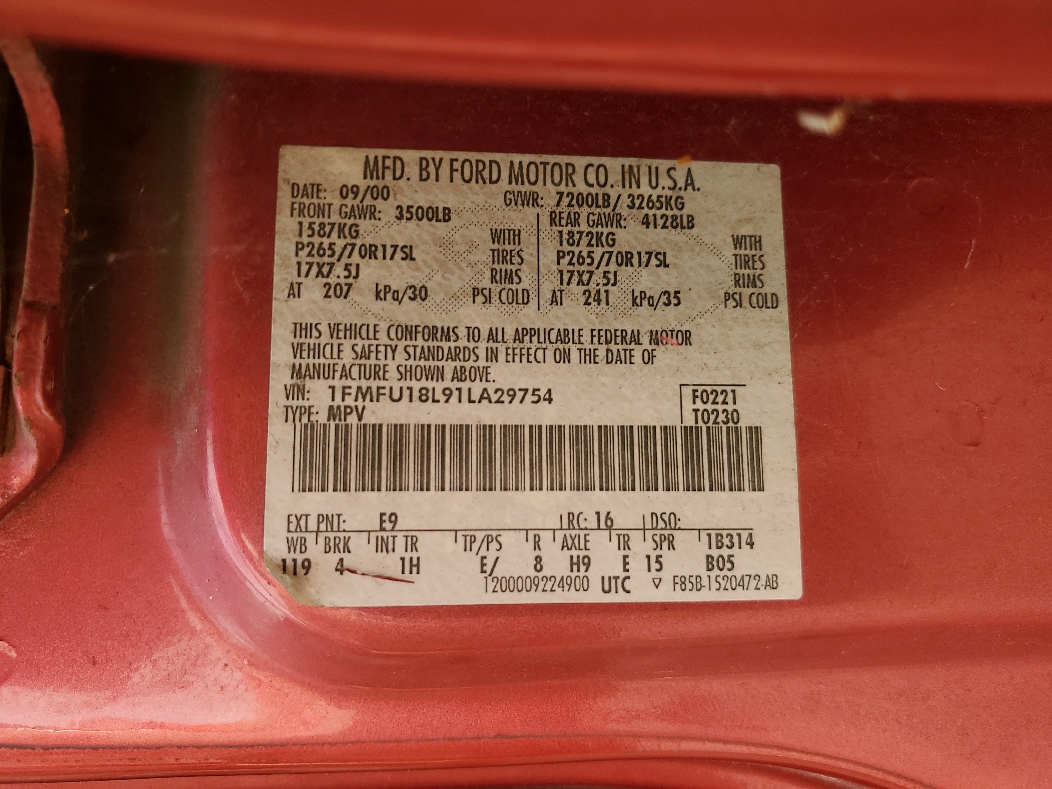 1FMFU18L91LA29754 2001 Ford Expedition Eddie Bauer