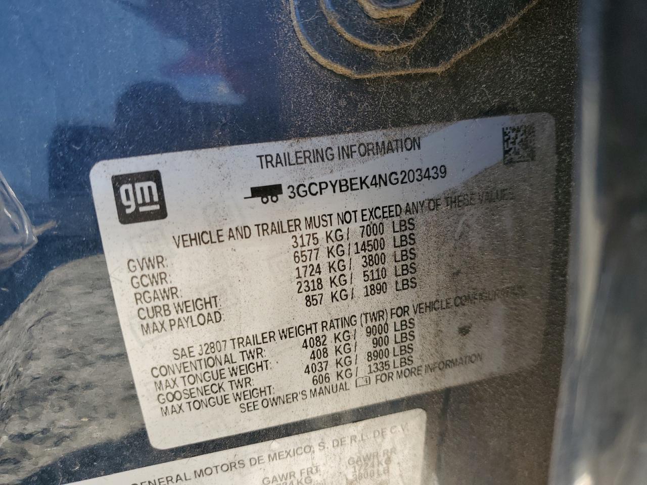 2022 Chevrolet Silverado Ltd K1500 Custom VIN: 3GCPYBEK4NG203439 Lot: 61231744