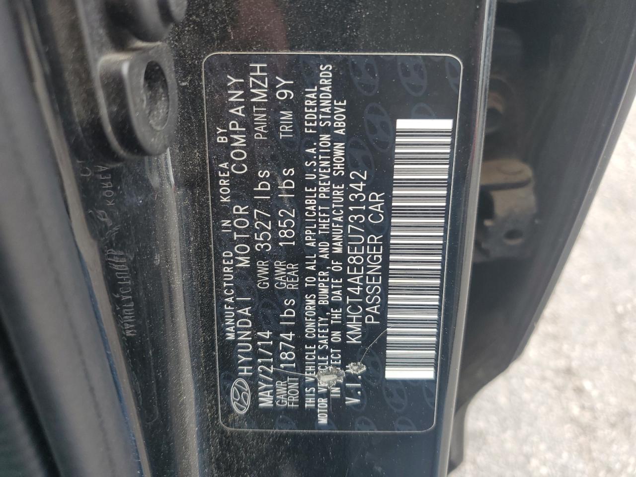 2014 Hyundai Accent Gls VIN: KMHCT4AE8EU731342 Lot: 62814264