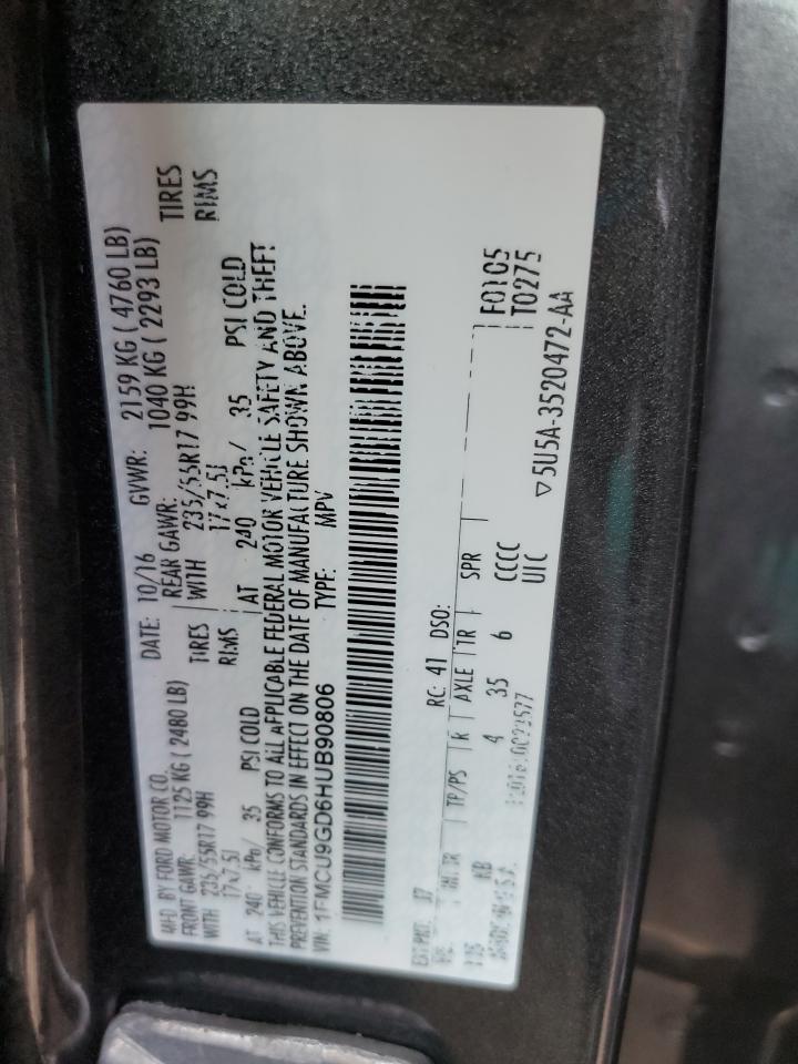 1FMCU9GD6HUB90806 2017 Ford Escape Se