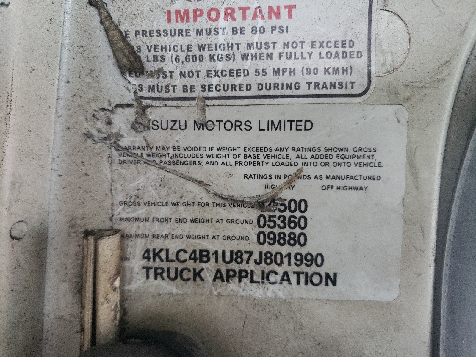 4KLC4B1U87J801990 2007 Isuzu Npr