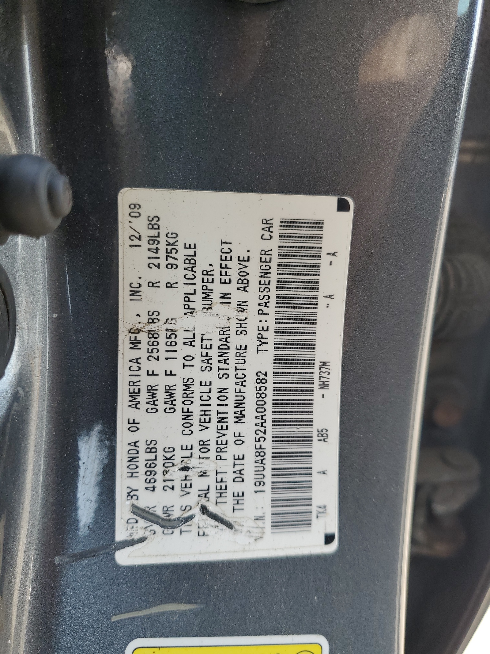 19UUA8F52AA008582 2010 Acura Tl