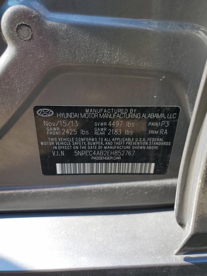 2014 Hyundai Sonata Se VIN: 5NPEC4AB2EH852767 Lot: 63120404