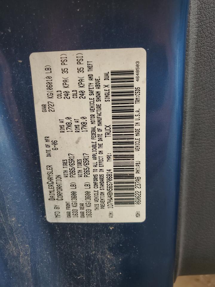 1D7HW48N56S706814 2006 Dodge Dakota Quad Slt