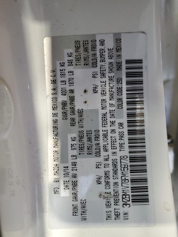 2015 Mazda 3 Touring VIN: 3MZBM1V78FM159778 Lot: 63013154