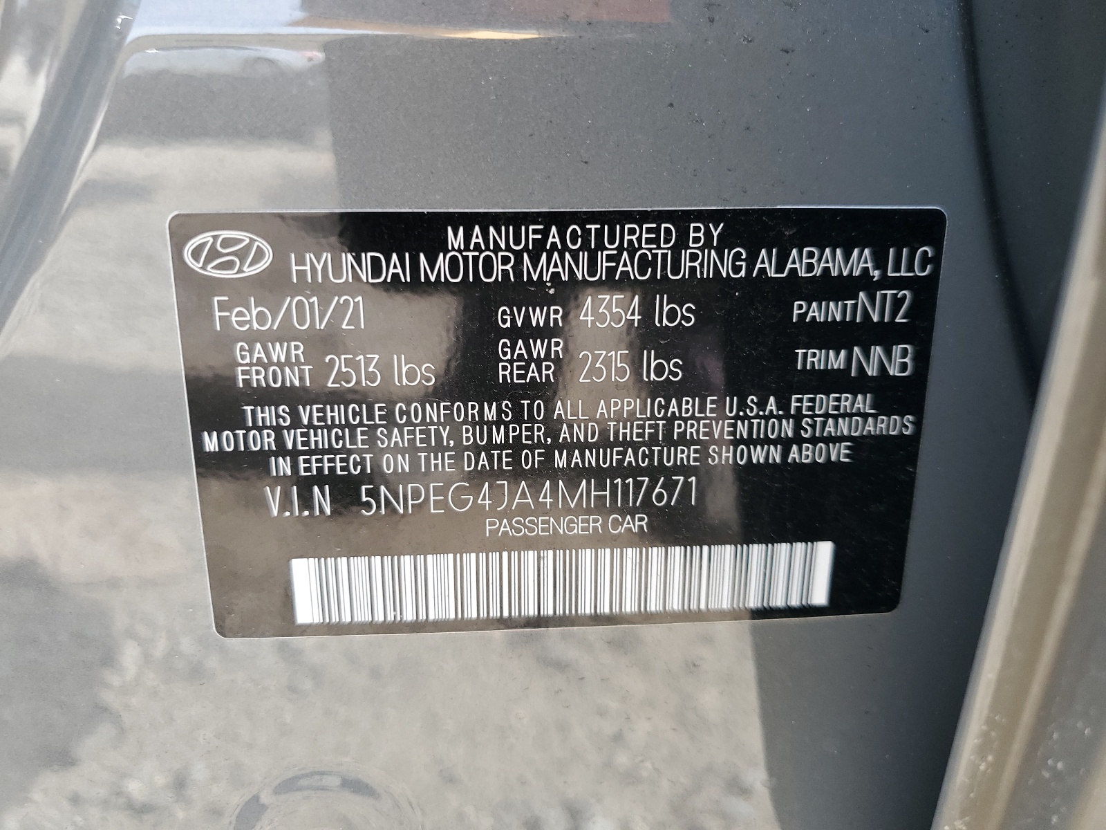 5NPEG4JA4MH117671 2021 Hyundai Sonata Se