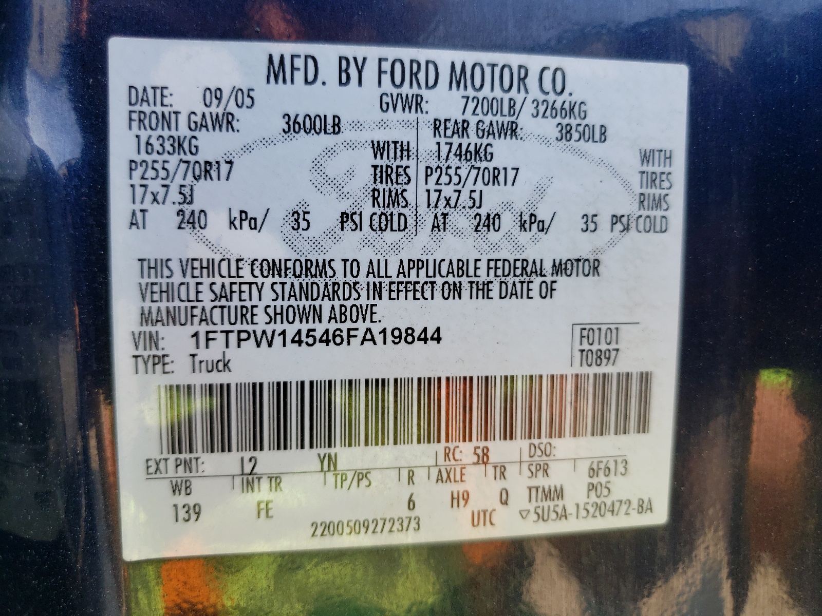 1FTPW14546FA19844 2006 Ford F150 Supercrew