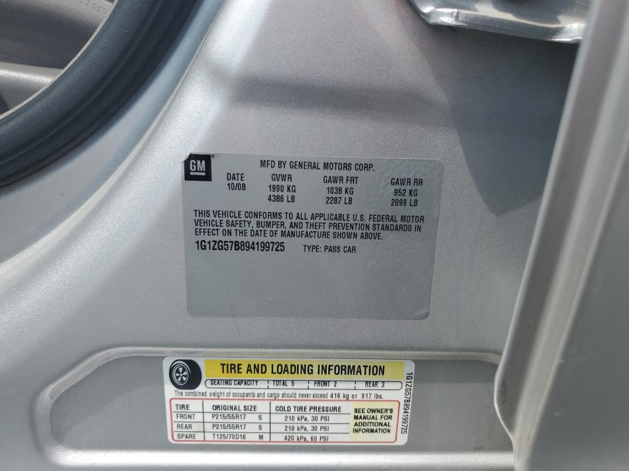 2009 Chevrolet Malibu Ls VIN: 1G1ZG57B894199725 Lot: 63645314