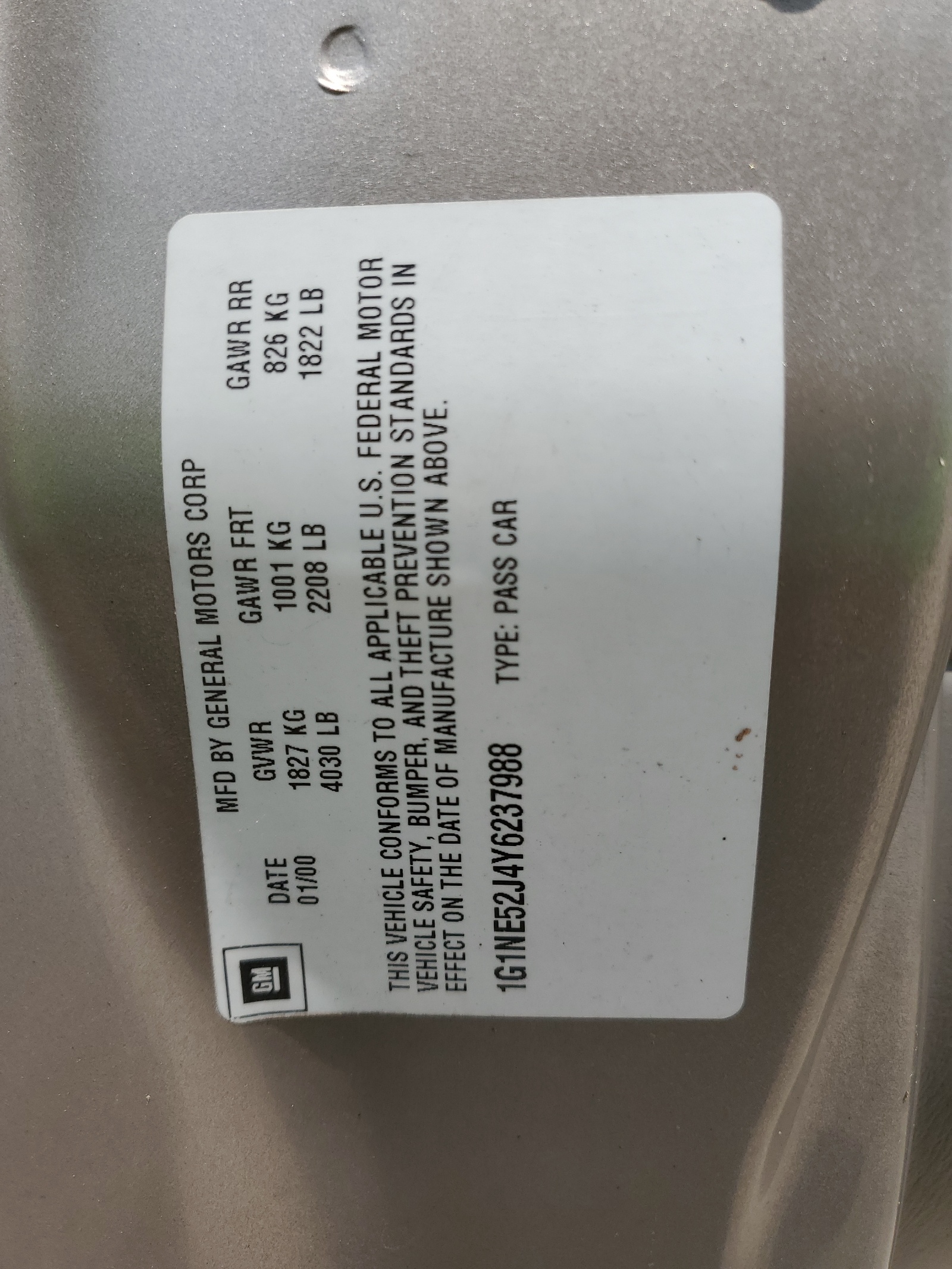 1G1NE52J4Y6237988 2000 Chevrolet Malibu Ls