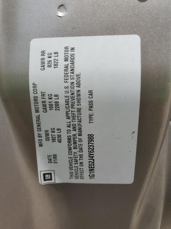 2000 Chevrolet Malibu Ls VIN: 1G1NE52J4Y6237988 Lot: 63847494