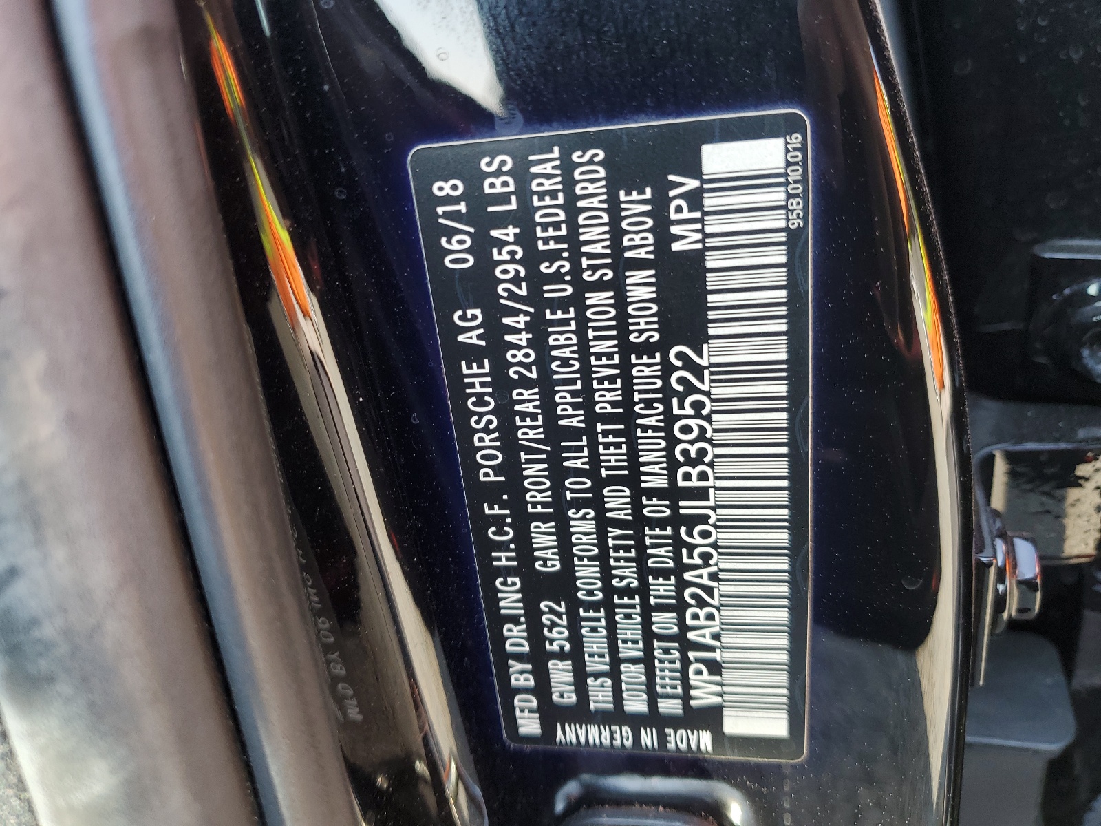 WP1AB2A56JLB39522 2018 Porsche Macan S