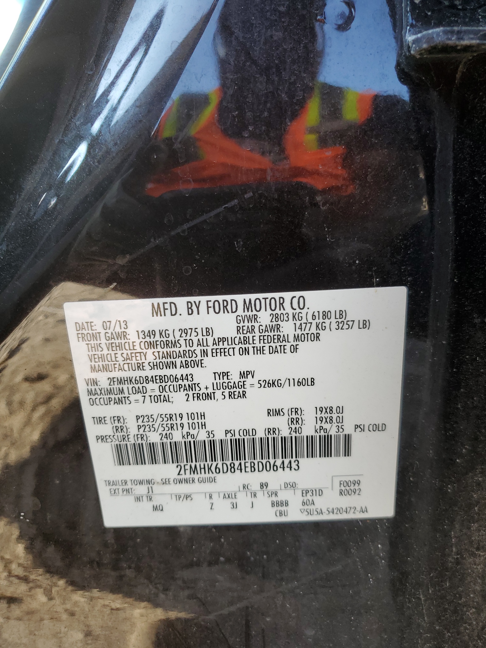 2FMHK6D84EBD06443 2014 Ford Flex Limited