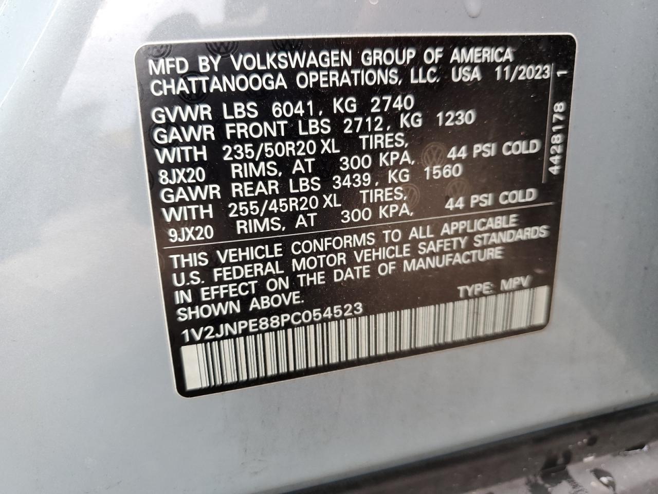 2023 Volkswagen Id.4 Pro S Plus VIN: 1V2JNPE88PC054523 Lot: 64015824