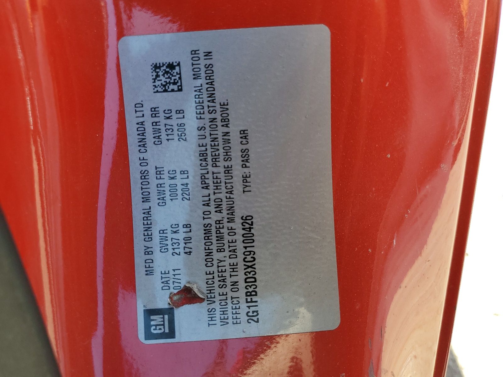 2G1FB3D3XC9100426 2012 Chevrolet Camaro Lt