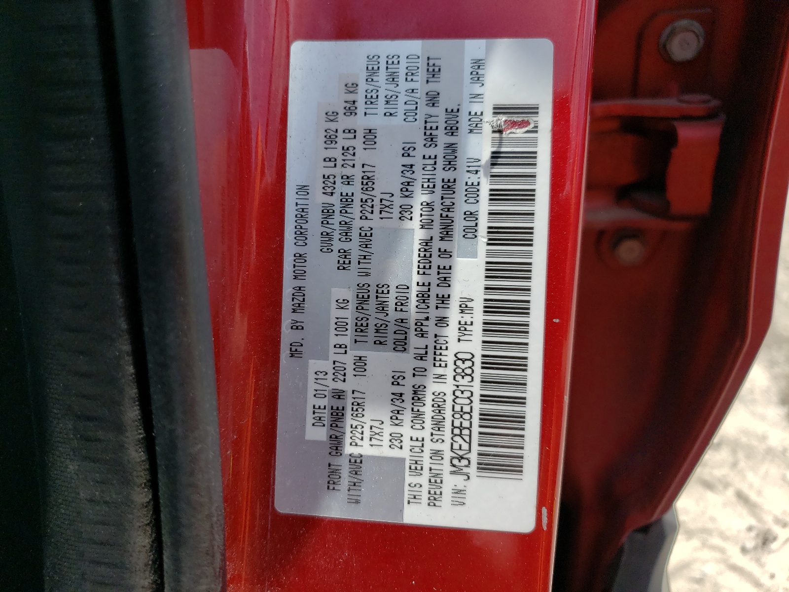 JM3KE2BE8E0313830 2014 Mazda Cx-5 Sport