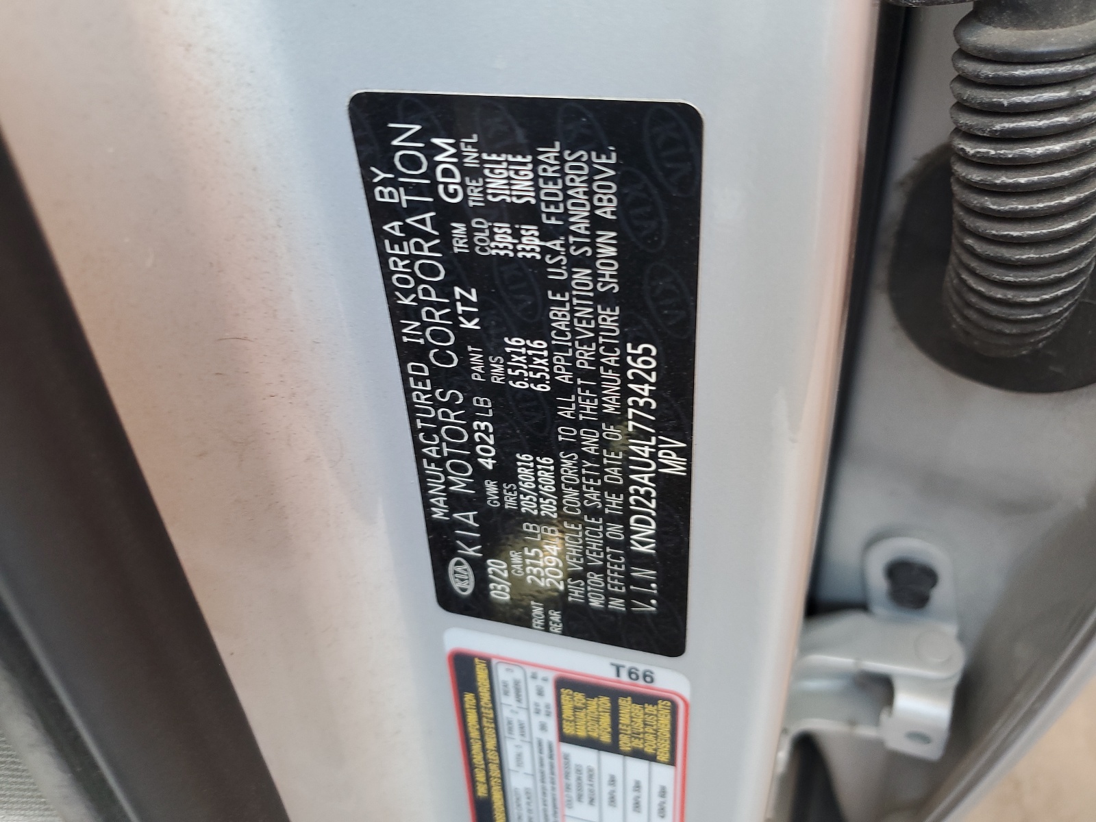 KNDJ23AU4L7734265 2020 Kia Soul Lx