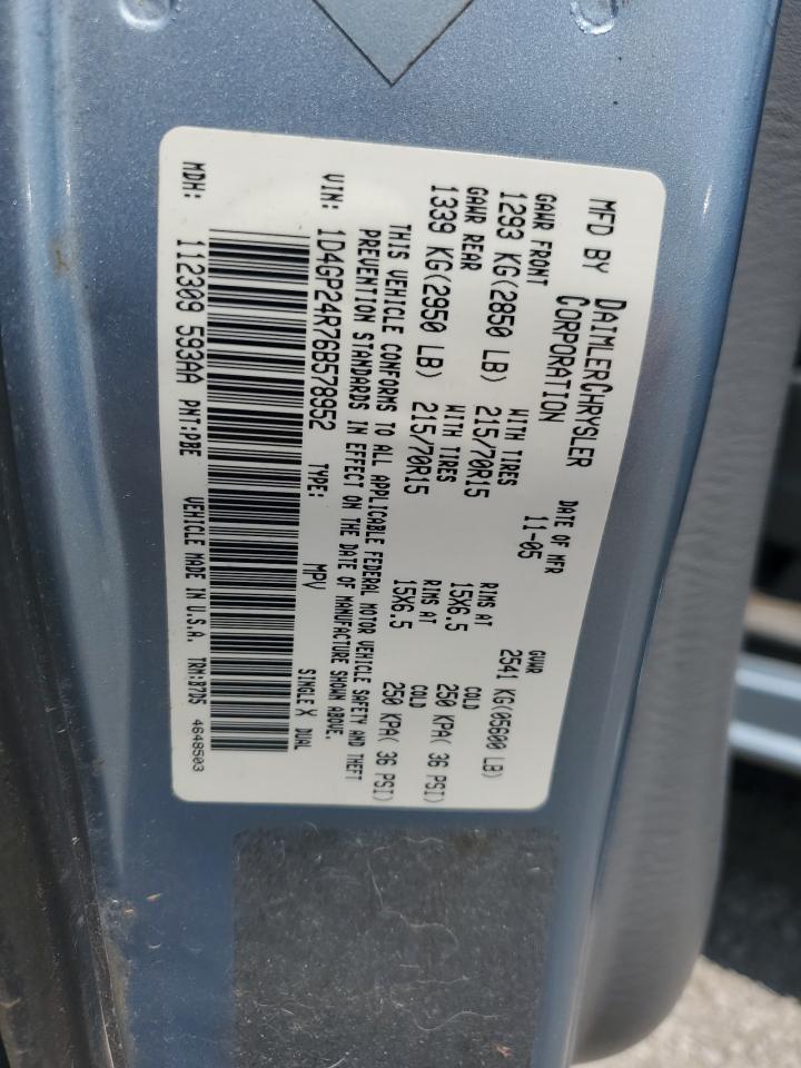 1D4GP24R76B578952 2006 Dodge Grand Caravan Se