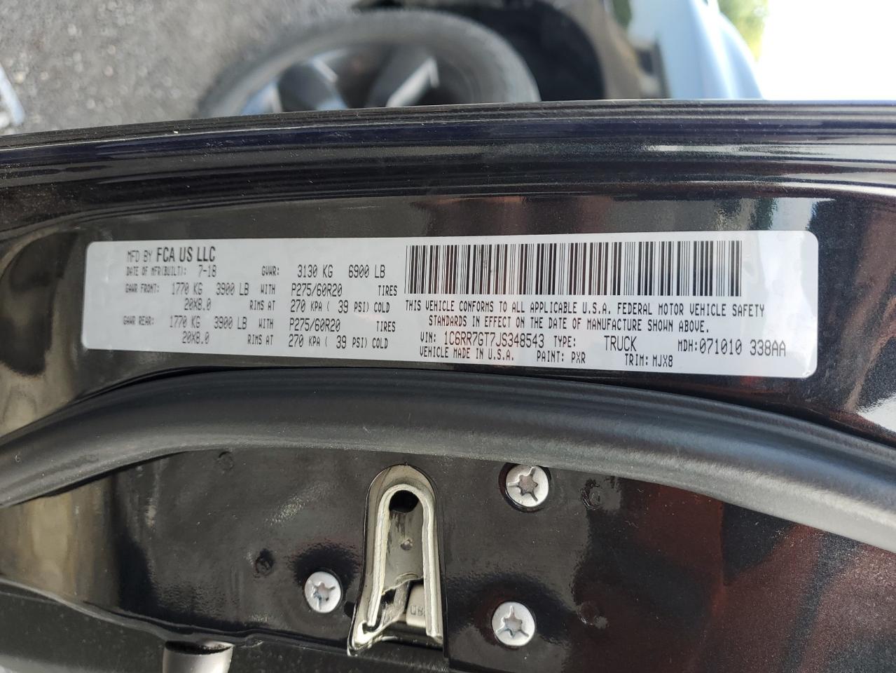 2018 Ram 1500 Slt VIN: 1C6RR7GT7JS348543 Lot: 64827044