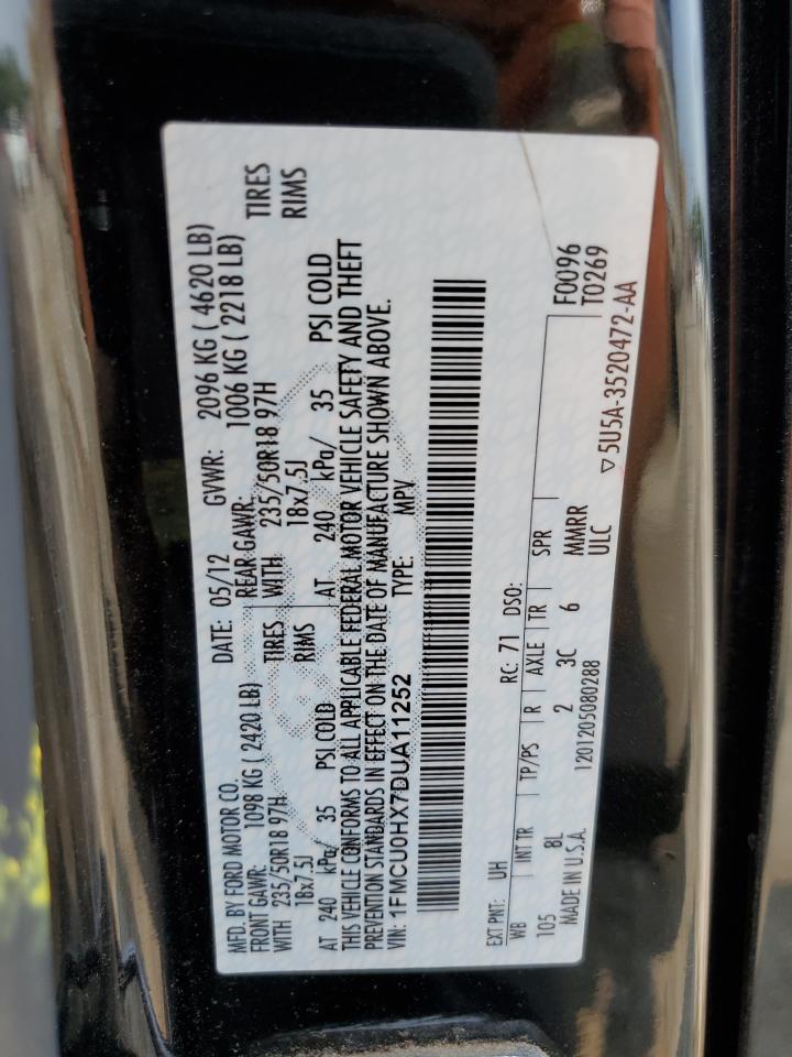 2013 Ford Escape Sel VIN: 1FMCU0HX7DUA11252 Lot: 63535614