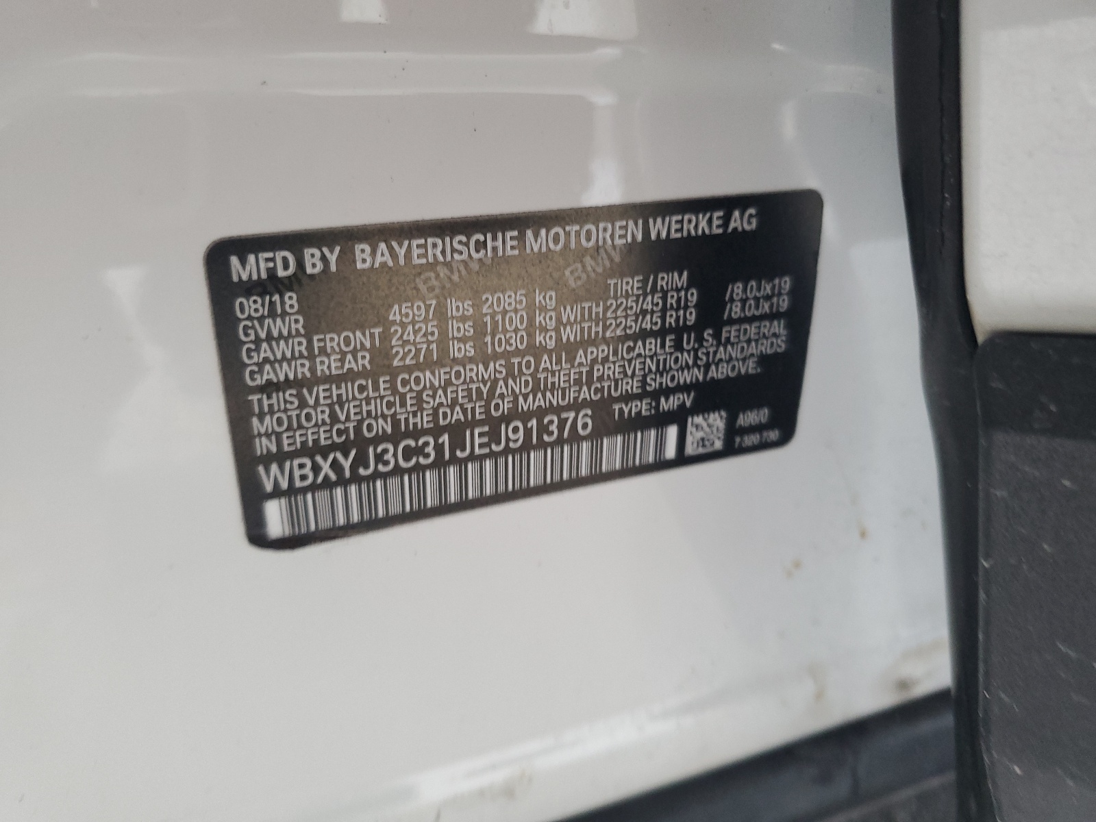 WBXYJ3C31JEJ91376 2018 BMW X2 Sdrive28I