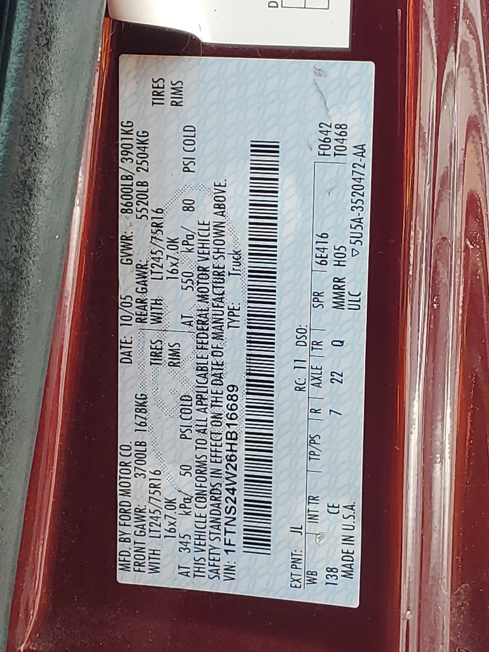 1FTNS24W26HB16689 2006 Ford Econoline E250 Van