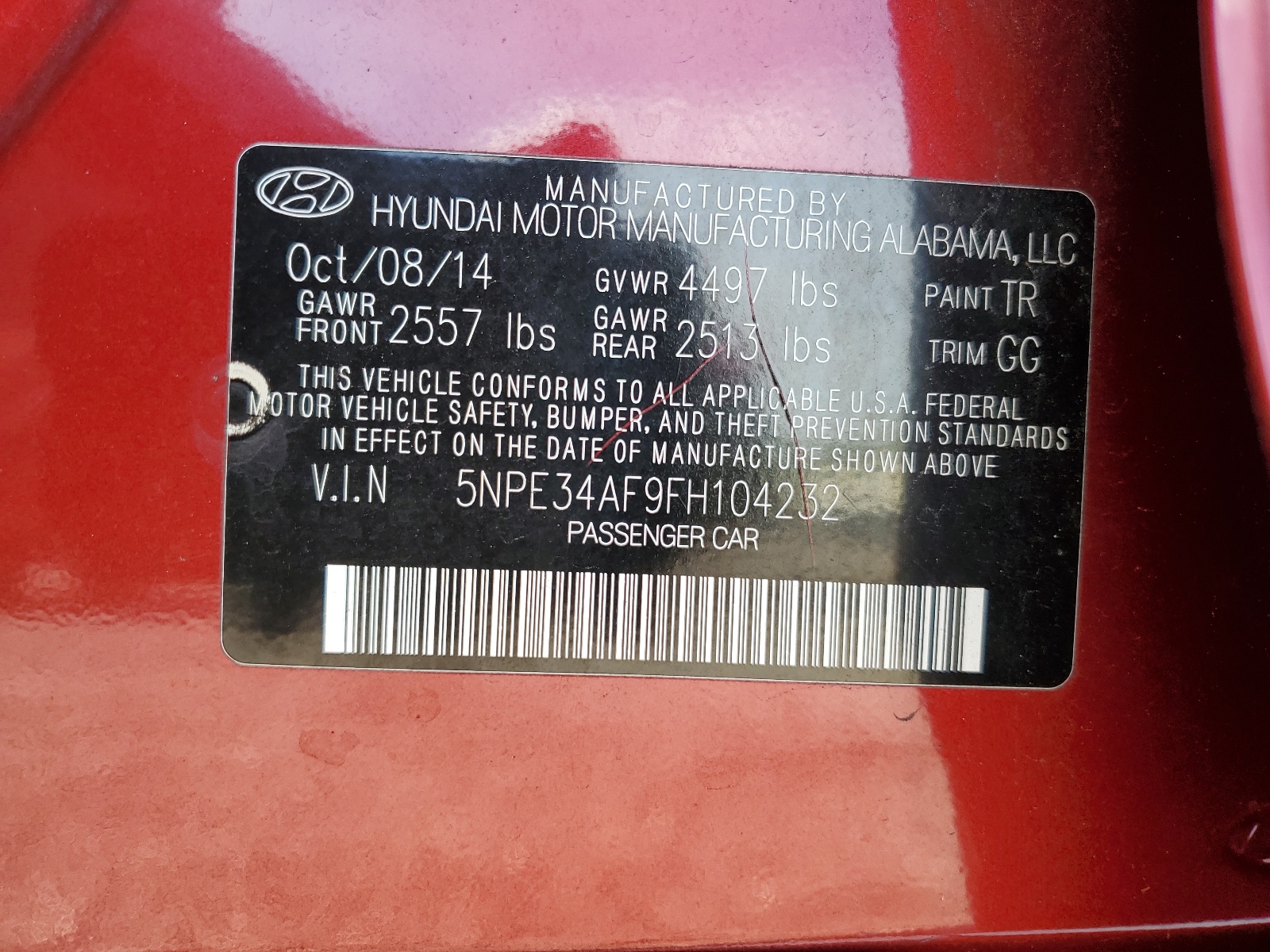 5NPE34AF9FH104232 2015 Hyundai Sonata Sport