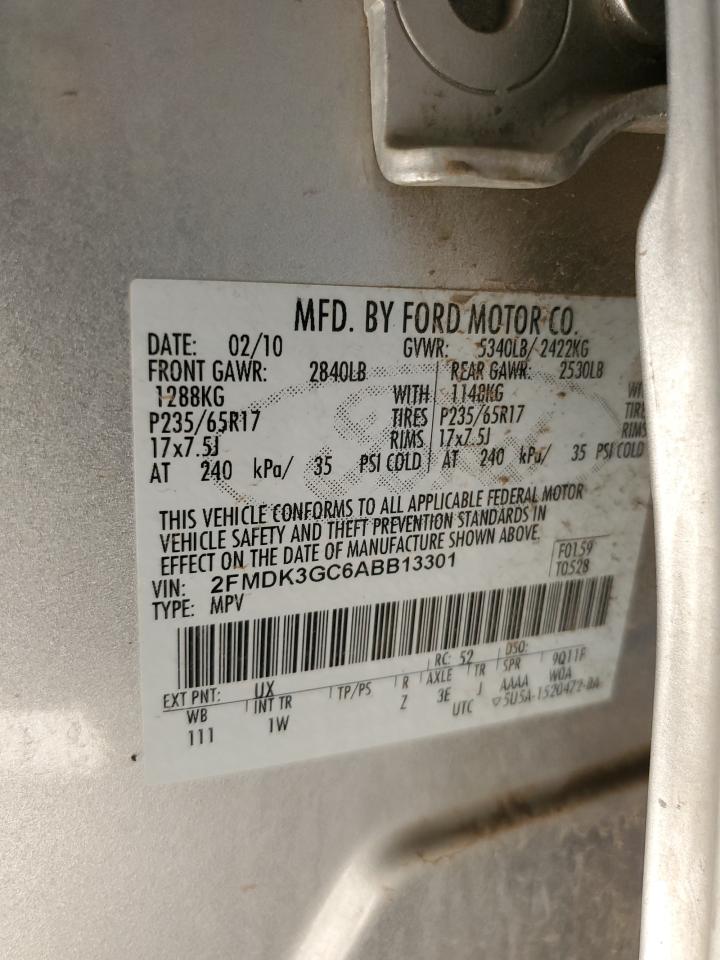 2010 Ford Edge Se VIN: 2FMDK3GC6ABB13301 Lot: 59187024