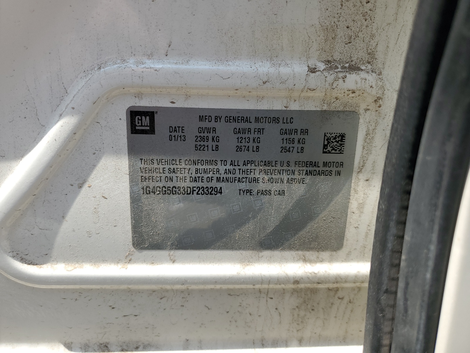 1G4GG5G33DF233294 2013 Buick Lacrosse Premium