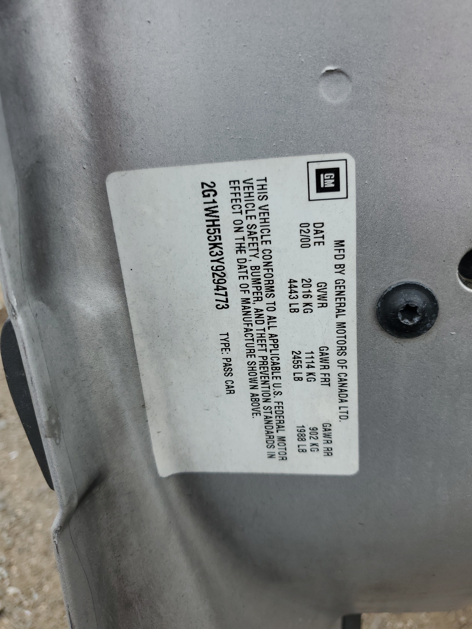 2G1WH55K3Y9294773 2000 Chevrolet Impala Ls