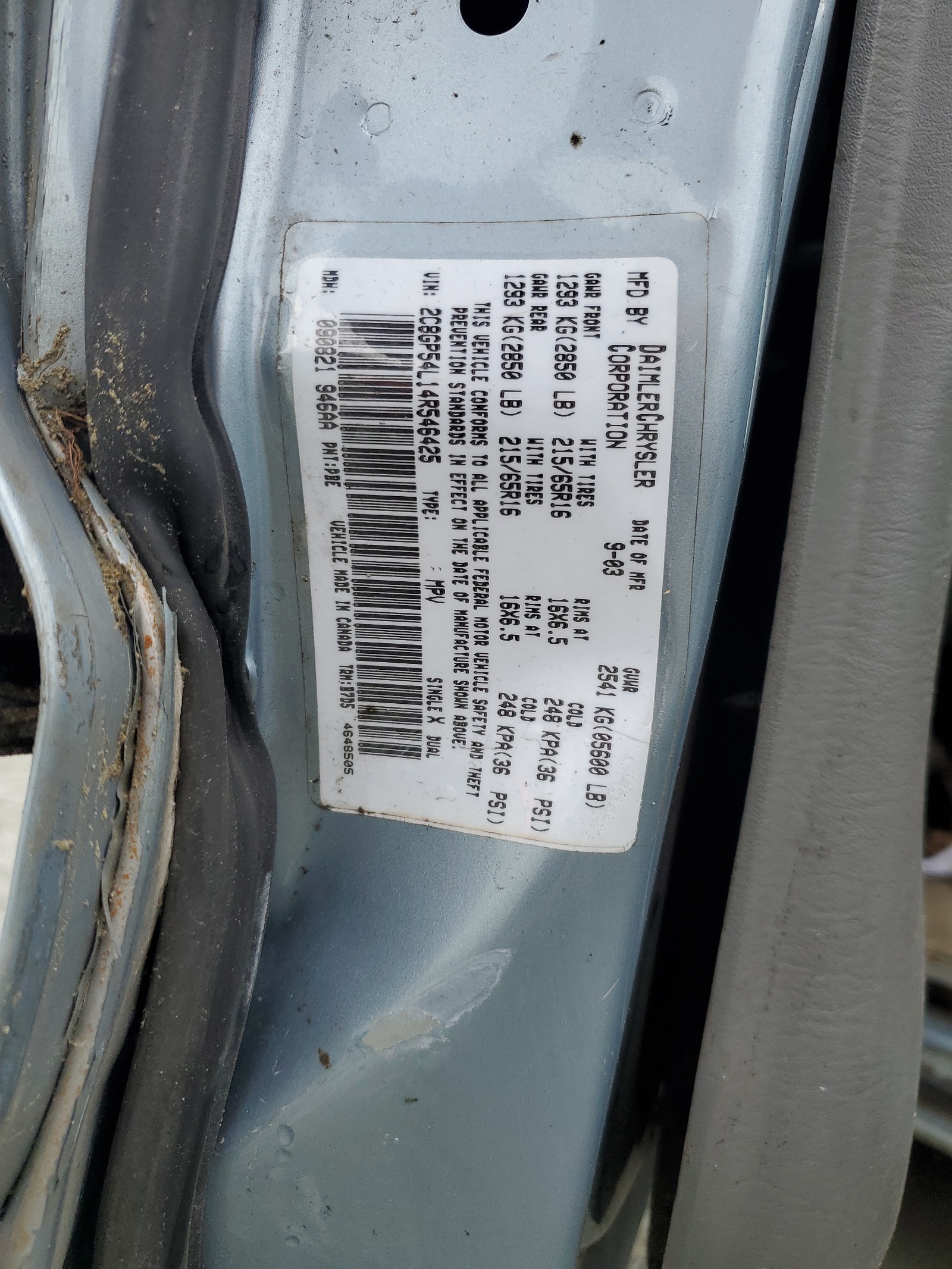 2C8GP54L14R546425 2004 Chrysler Town & Country Touring