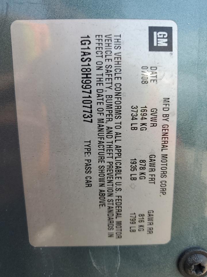 2009 Chevrolet Cobalt Ls VIN: 1G1AS18H997107737 Lot: 64053054