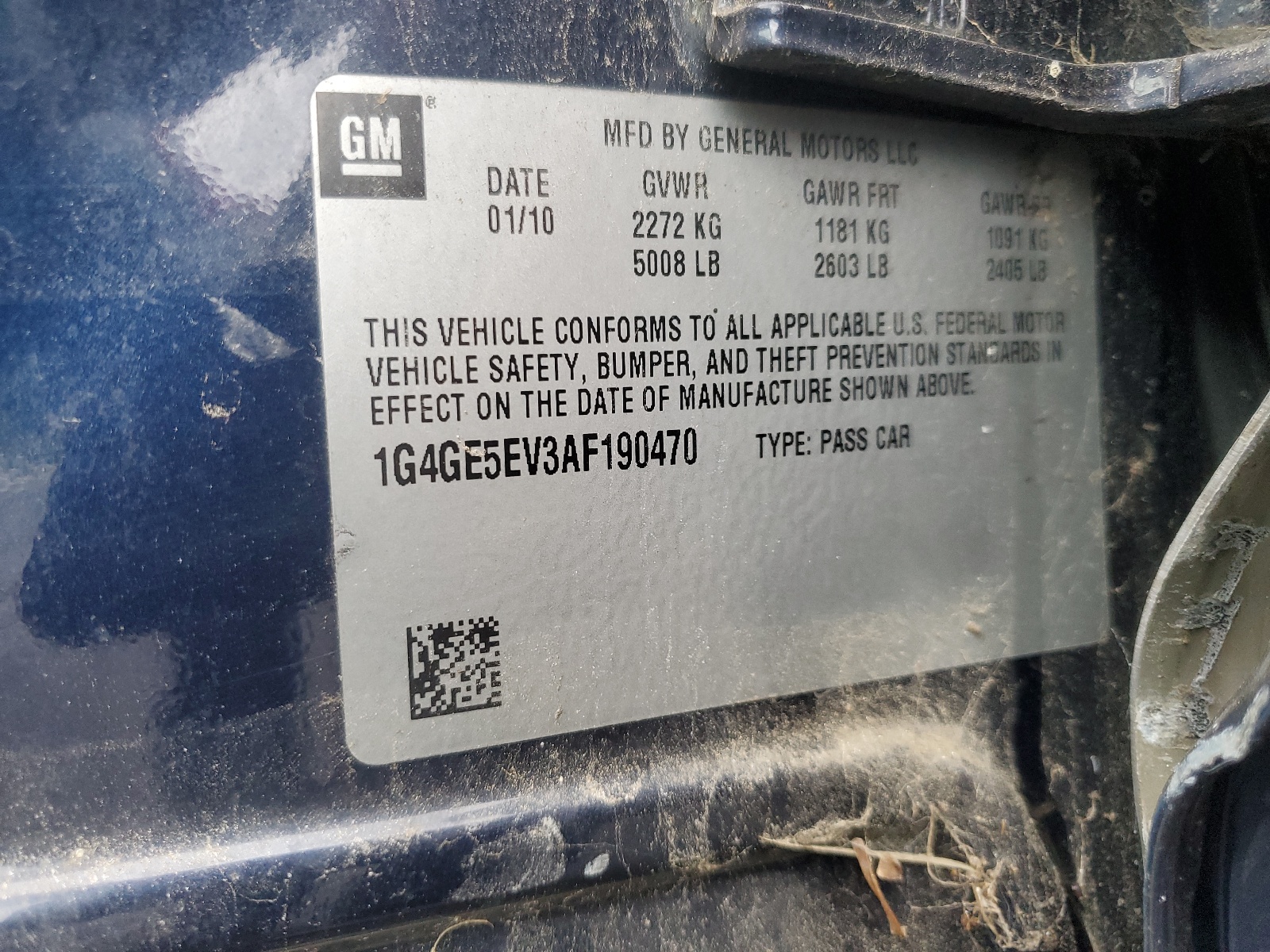 1G4GE5EV3AF190470 2010 Buick Lacrosse Cxs