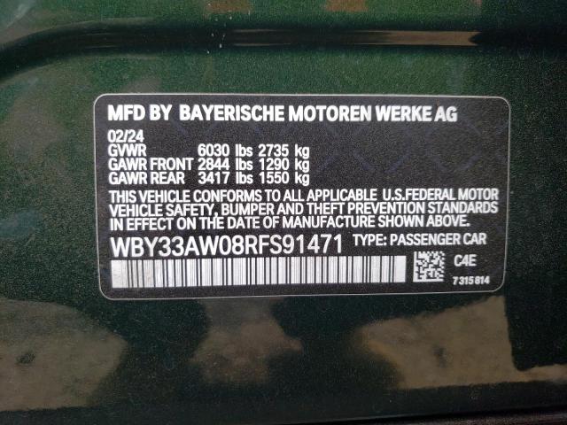 WBY33AW08RFS91471 BMW I4 M50  12