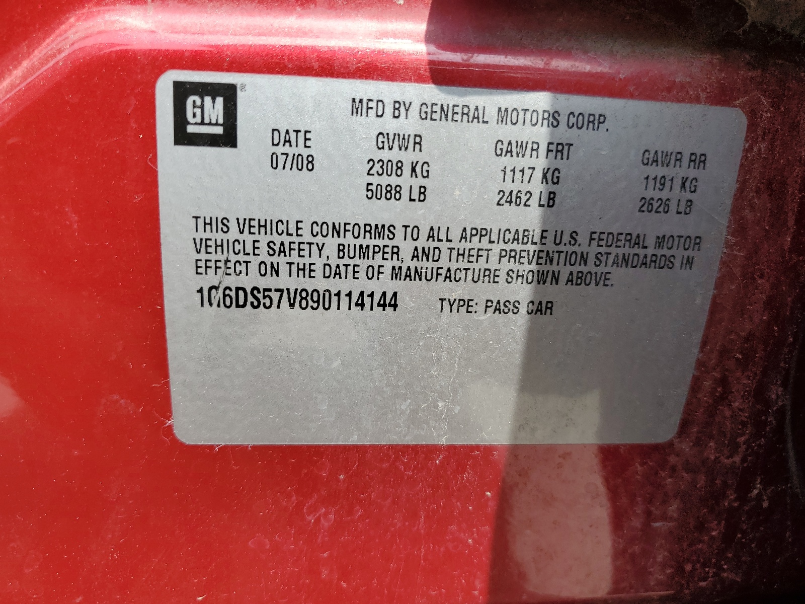 1G6DS57V890114144 2009 Cadillac Cts Hi Feature V6