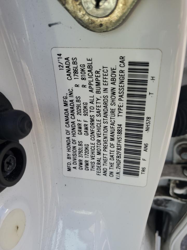 2HGFB2F83FH518834 2015 Honda Civic Ex