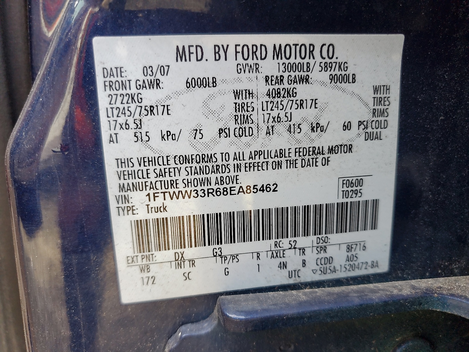 1FTWW33R68EA85462 2008 Ford F350 Super Duty