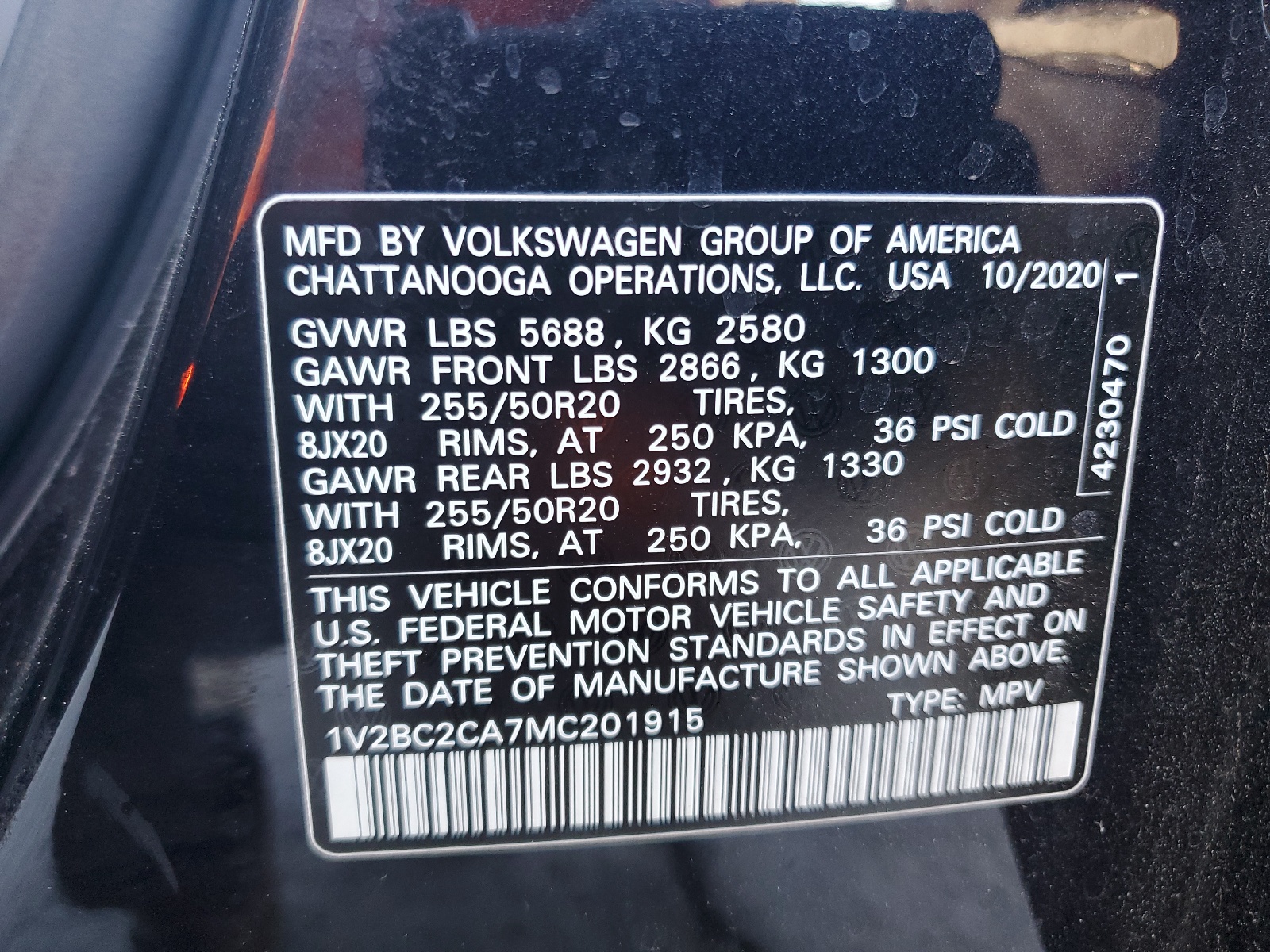 1V2BC2CA7MC201915 2021 Volkswagen Atlas Cross Sport Sel